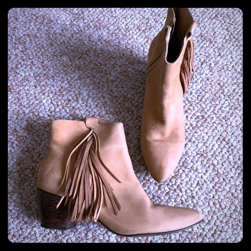 Matisse Shields fringe suede festival booties